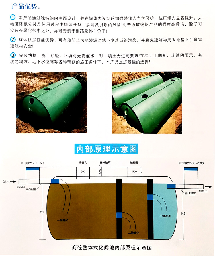 延长玻璃钢化粪池